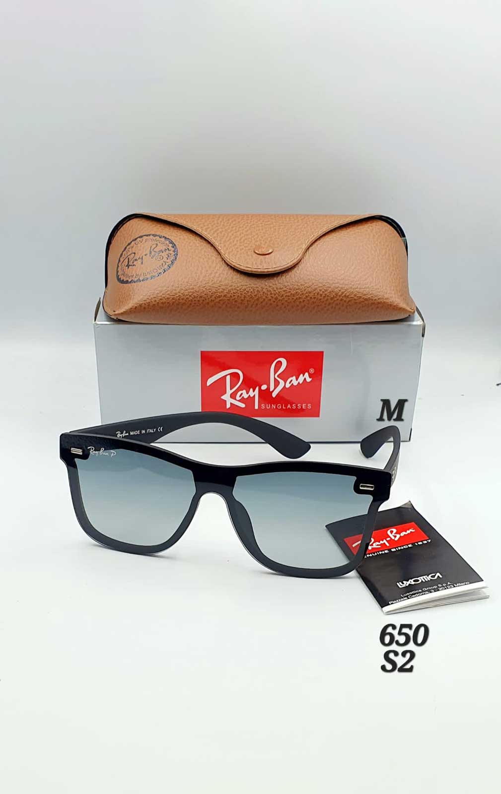 Authentic Ray-Ban Black Sunglasses Blue-650S2