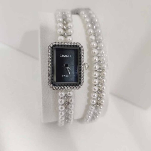 Black Dial Pearl Bracelet Watches-CH-I04