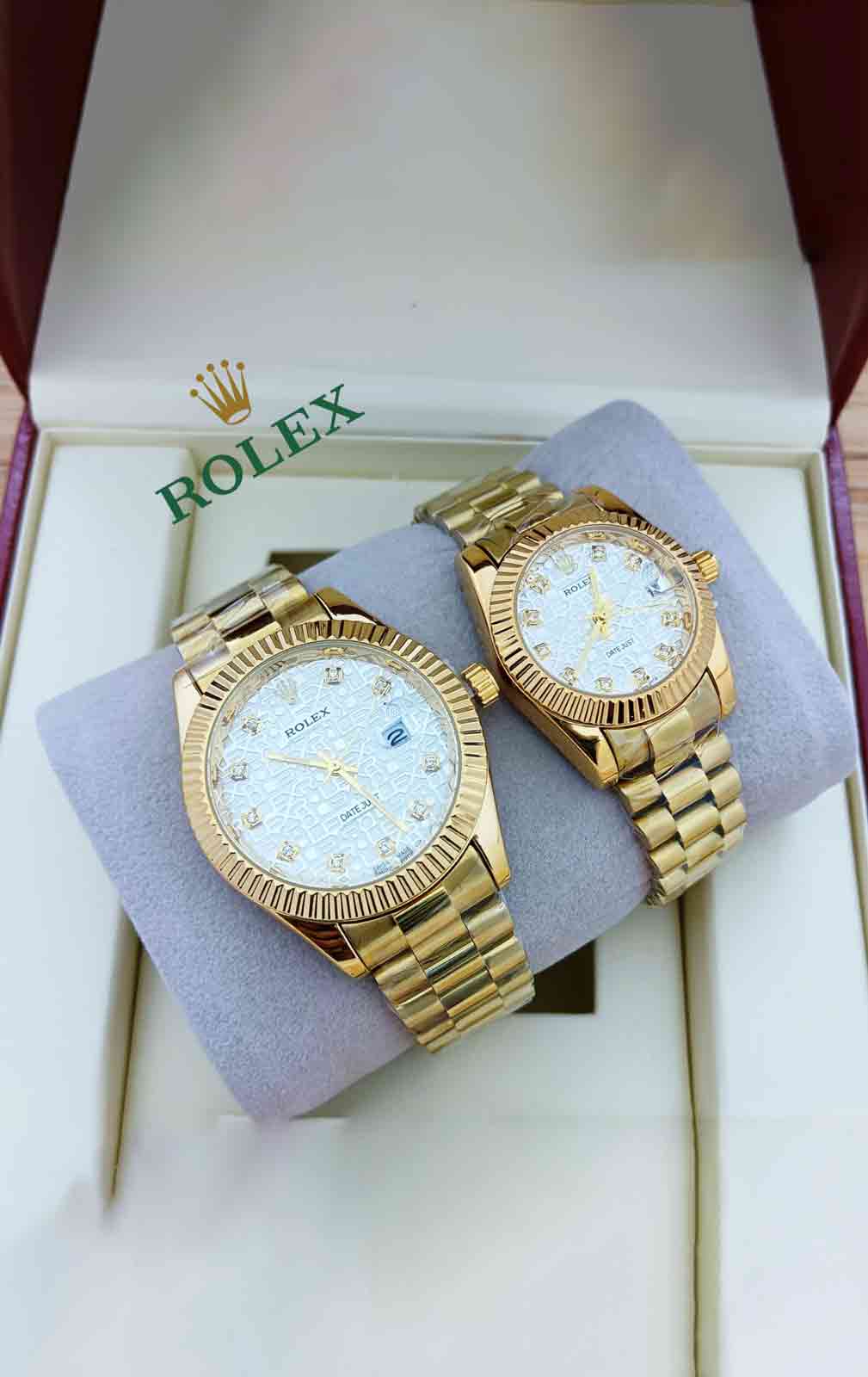 Gold Tone Rolex Couple Watch-R-W-08